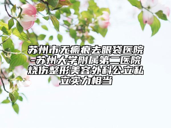 苏州市无瘢痕去眼袋医院-苏州大学附属第二医院烧伤整形美容外科公立私立实力相当