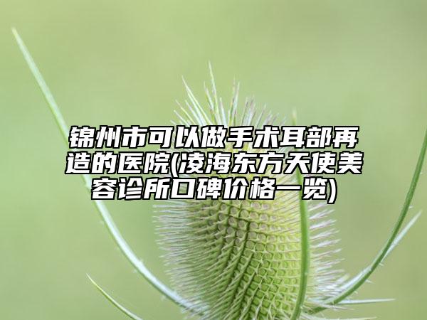 锦州市可以做手术耳部再造的医院(凌海东方天使美容诊所口碑价格一览)