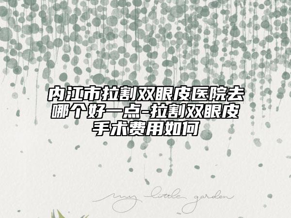 内江市拉割双眼皮医院去哪个好一点-拉割双眼皮手术费用如何