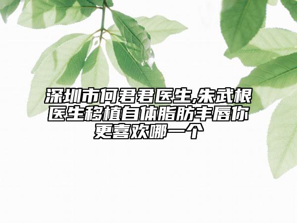 深圳市何君君医生,朱武根医生移植自体脂肪丰唇你更喜欢哪一个