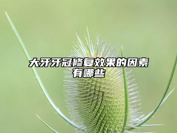 大牙牙冠修复效果的因素有哪些
