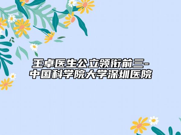 王卓医生公立领衔前三-中国科学院大学深圳医院