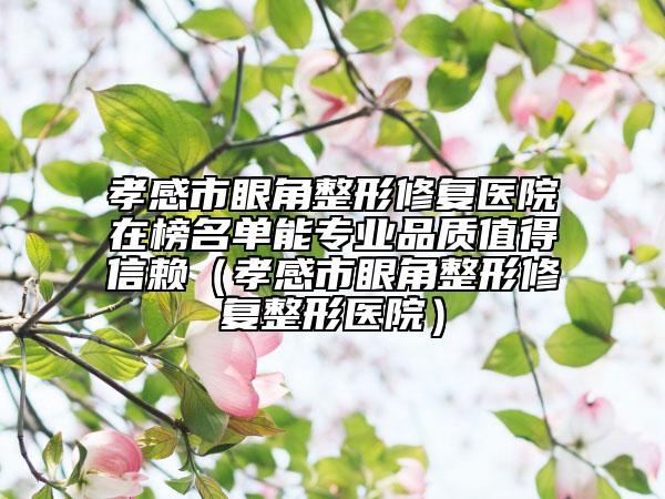 孝感市眼角整形修复医院在榜名单能专业品质值得信赖（孝感市眼角整形修复整形医院）