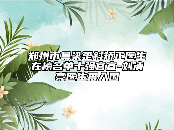 郑州市鼻梁歪斜矫正医生在榜名单十强官宣-刘清亮医生再入围