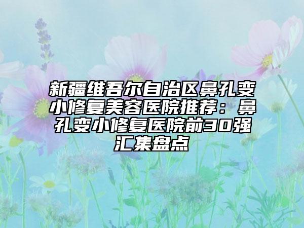 新疆维吾尔自治区鼻孔变小修复美容医院推荐：鼻孔变小修复医院前30强汇集盘点