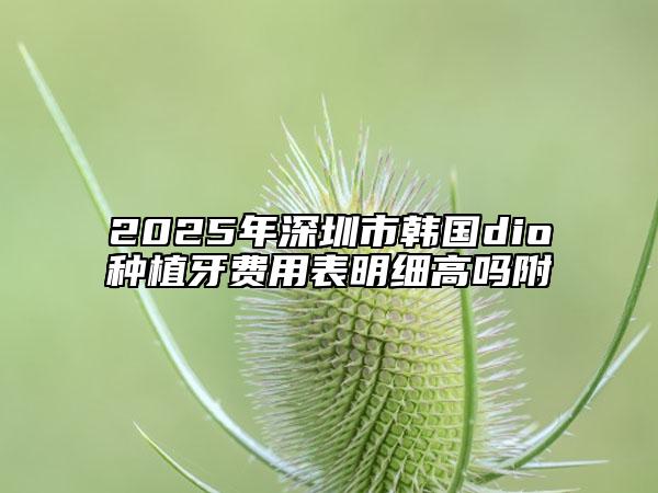 2025年深圳市韩国dio种植牙费用表明细高吗附