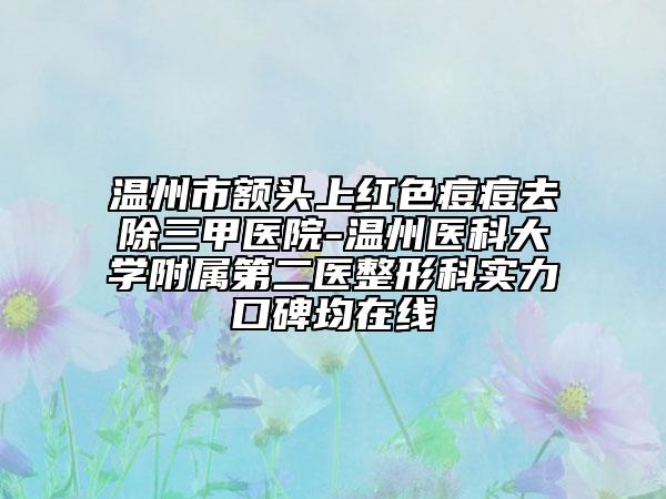 温州市额头上红色痘痘去除三甲医院-温州医科大学附属第二医整形科实力口碑均在线