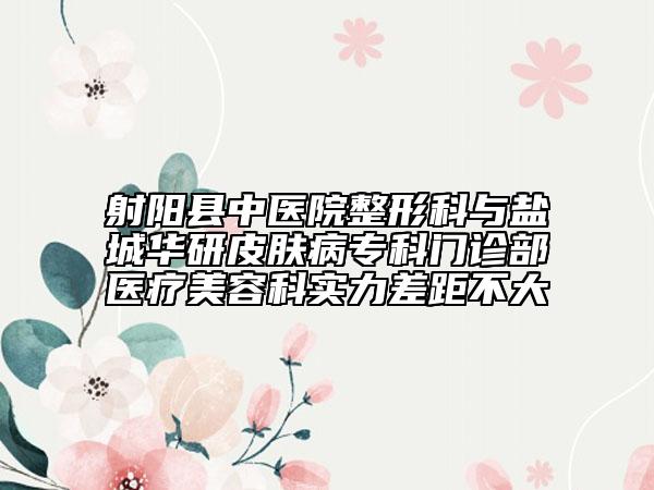 射阳县中医院整形科与盐城华研皮肤病专科门诊部医疗美容科实力差距不大