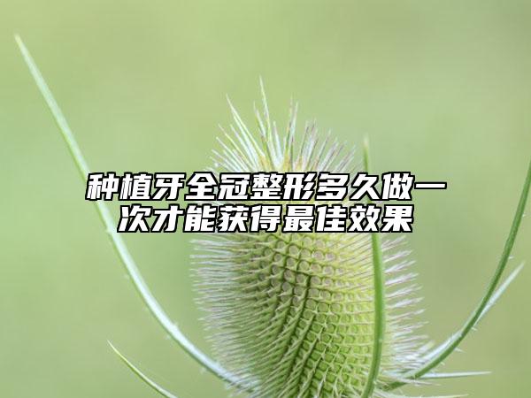 种植牙全冠整形多久做一次才能获得最佳效果