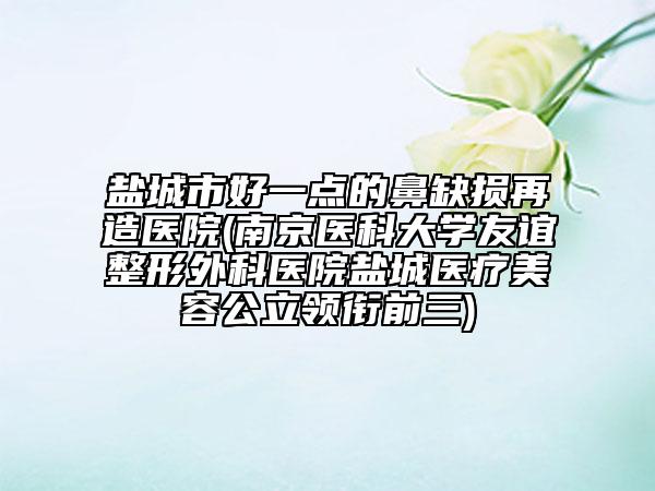 盐城市好一点的鼻缺损再造医院(南京医科大学友谊整形外科医院盐城医疗美容公立领衔前三)