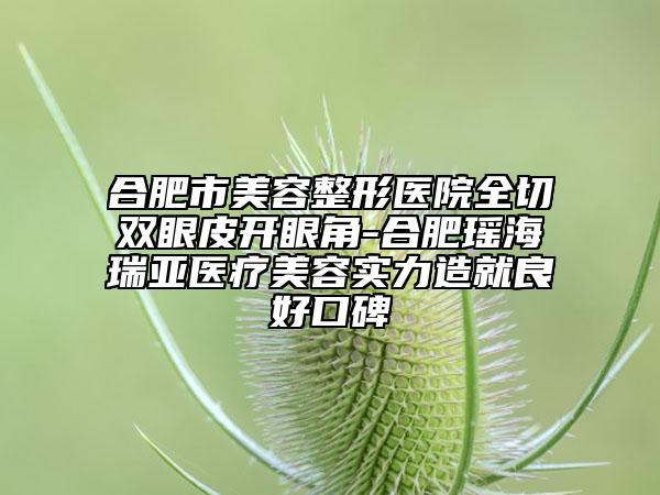 合肥市美容整形医院全切双眼皮开眼角-合肥瑶海瑞亚医疗美容实力造就良好口碑