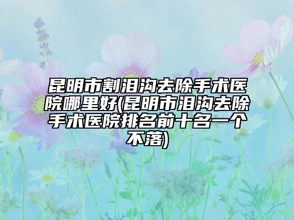昆明市割泪沟去除手术医院哪里好(昆明市泪沟去除手术医院排名前十名一个不落)