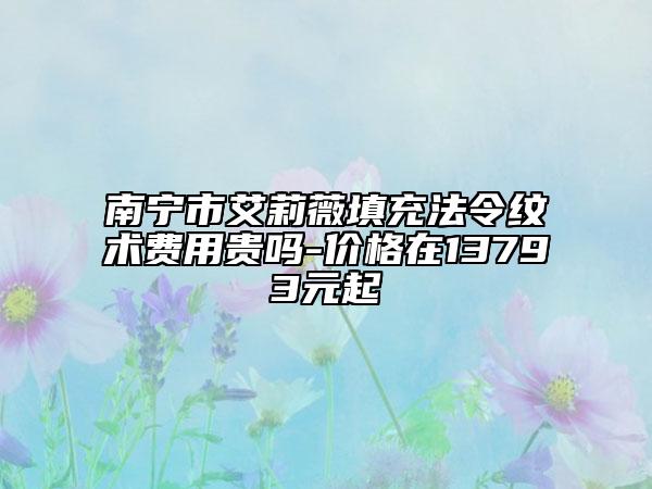 南宁市艾莉薇填充法令纹术费用贵吗-价格在13793元起
