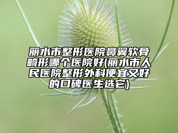 丽水市整形医院鼻翼软骨畸形哪个医院好(丽水市人民医院整形外科便宜又好的口碑医生选它)