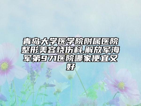 青岛大学医学院附属医院整形美容烧伤科,解放军海军第971医院哪家便宜又好