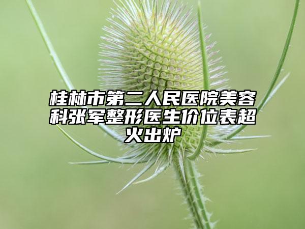 桂林市第二人民医院美容科张军整形医生价位表超火出炉