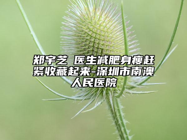 郑宇芝‌医生减肥身瘦赶紧收藏起来-深圳市南澳人民医院