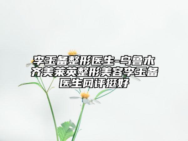 李玉备整形医生-乌鲁木齐美莱英整形美容李玉备医生网评挺好