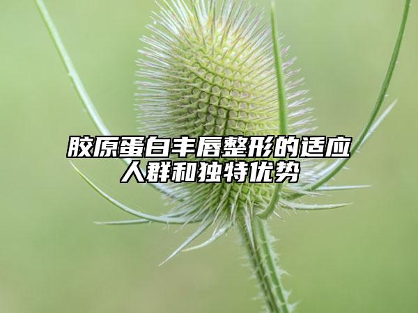胶原蛋白丰唇整形的适应人群和独特优势