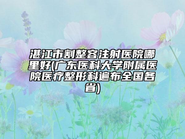 湛江市割整容注射医院哪里好(广东医科大学附属医院医疗整形科遍布全国各省)