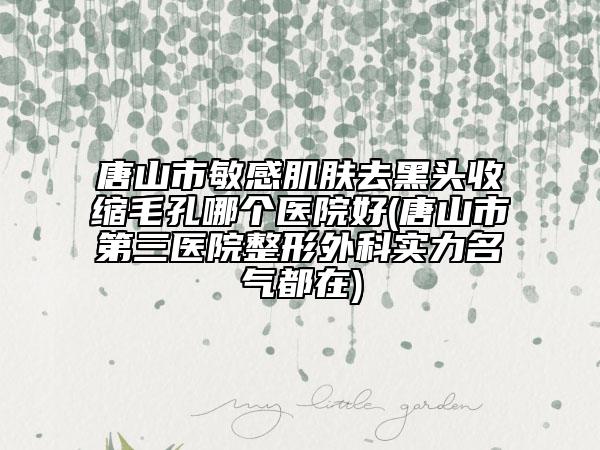 唐山市敏感肌肤去黑头收缩毛孔哪个医院好(唐山市第三医院整形外科实力名气都在)
