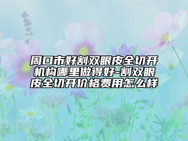 周口市好割双眼皮全切开机构哪里做得好-割双眼皮全切开价格费用怎么样