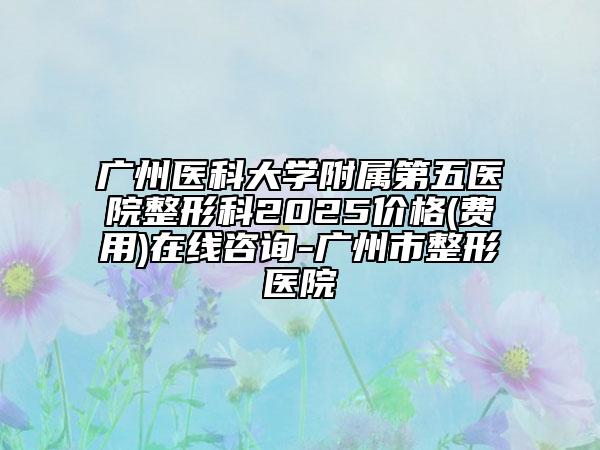 广州医科大学附属第五医院整形科2025价格(费用)在线咨询-广州市整形医院