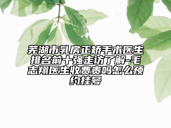 芜湖市乳房正矫手术医生排名前十强走访了解-毛志翔医生收费贵吗怎么预约挂号
