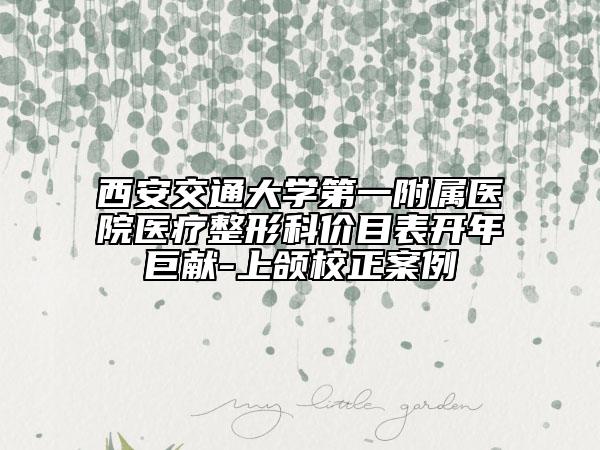 西安交通大学第一附属医院医疗整形科价目表开年巨献-上颌校正案例