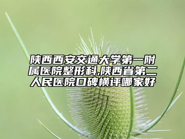 陕西西安交通大学第一附属医院整形科,陕西省第二人民医院口碑横评哪家好