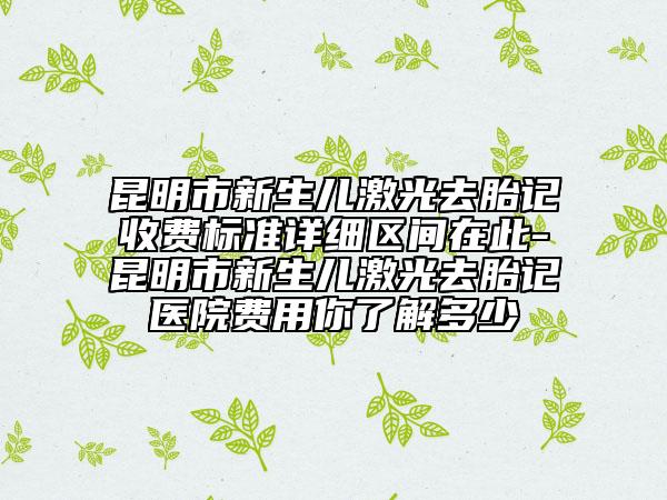 昆明市新生儿激光去胎记收费标准详细区间在此-昆明市新生儿激光去胎记医院费用你了解多少
